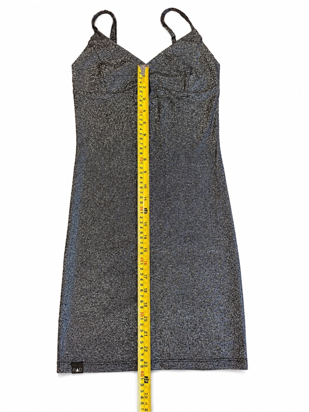 RAD Y2K Metallic Glitter Sparkle Body-con Mini Spaghetti Strap Dress - Picture 4 of 6